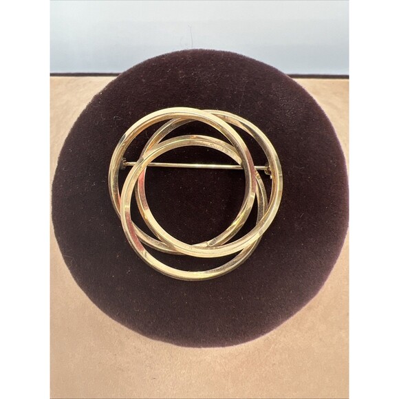 Van Dell Jewelry - Van Dell Vintage 1/20 12k GF Intertwined Infinity Rings Brooch Pin